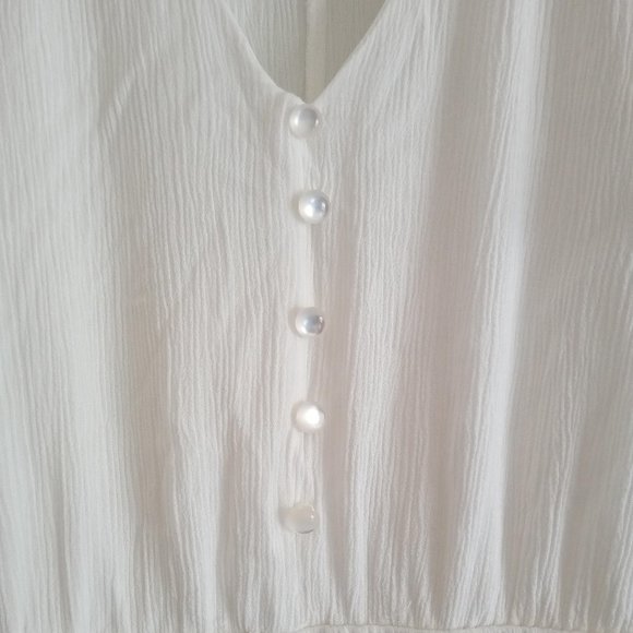 Maurices Hi-Low Prairie V-Neck White Dress M - Picture 8 of 14